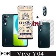 3in1 Ceramic Screen Protector for Vivo Y04 Screen Protector for Vivo Y04 Y03T Front Glass Back Film 