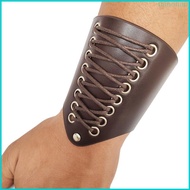 Nan Vintage Middle Ages Wristband Wide Bracer Lace Up Arm Armor Cuff Gauntlet