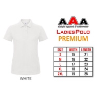AAA PREMIUM Ladies Polo shirt Honeycomb(WHITE) baju t shirt perempuan berkolar t shirt collar women