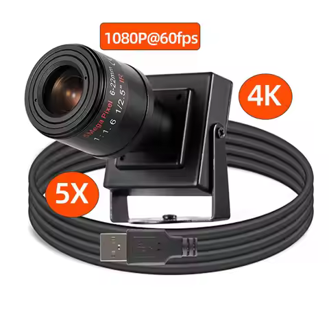 4K 8MP USB Camera Webcam 1080P 60FPS Ultra HD 2.8-12mm 6-22mm 5X Zoom Camera for winows android liun