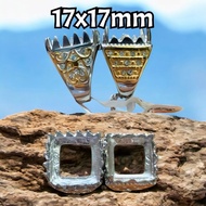 Titanium Ring Tie with Square Teeth Size 17x17mm