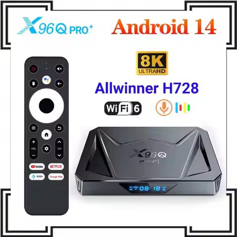 NEW X96Q PRO+ Android 14 TV Box Allwinner H728 Octa-core 8K@24fps Set Top Box Android 14.0 Gigabit E
