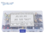 SUSANS 80Pcs Potentiometer Kit, B5K B10K B20K B50K B100K with Knob Adjustable Potentiometer, Set Kit