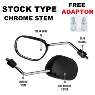 SUZUKI Burgman STREET 125 MOTORCYCLE STOCK TYPE BIG SIDE MIRROR LONG STEM HIGH QUALITY WITH FREE ADA