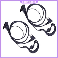 2Pcs Walkie Talkie Earpiece Headset Multifunctional 2-Pin Earphone Earpiece Headphone Privacy Access