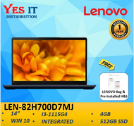 Lenovo IP3 82H700D7MJ 14" LAPTOP FHD (I3-1115G4 4GB 512GB SSD INTEGRATED W10+OPI1YW) FREE BAG