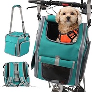 Dog Basket for Bike - 4-in-1 Pet Carrier Backpack &amp; Puppy Car Seat for Hiking, Biking, Camping - Soft, Expandable, Collapsible - Scooter E-Bike Bicycle Carrier Cats, Small to Medium Pups