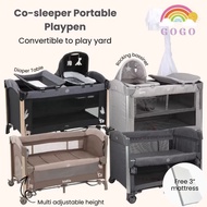 Co-sleeper Rocking Playpen with Baby Rocking Bassinet & Diaper Table Baby Play Yard Travel Portable 
