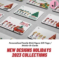 CHRISTMAS GIFT TAGS NEW DESIGNS | 2023 COLLECTIONS | FAMILY STICK FIGURE GIFT TAGS CARD OR STICKERS