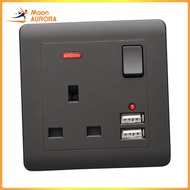 Moon AURORA UK Universal Double 13A Wall Plug Socket