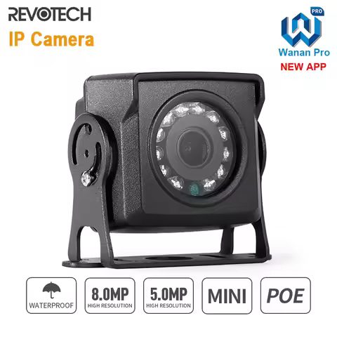 Revotech Mini Waterproof POE IP Camera 8MP Outdoor Security Camera 5MP Night Vision Motion Detection