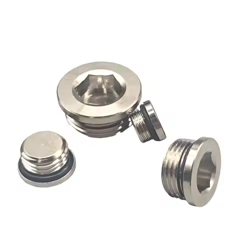 10PCS Pneumatic Fitting Air Connector Hexagon Socket Plug Stuffy Head Sealing Ring External Thread T