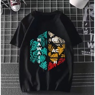 <mybhaju>  hawaii beach graphic baju perempuan women men cotton t-shirt lengan pendek wanita/Plus Si