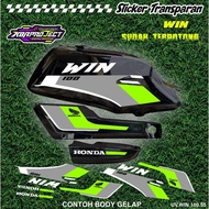 WIN 100 COOL PREMIUM TRANSPARENT STICKERS HONDA RACING 55 STICKER LINES ALREADY CUT