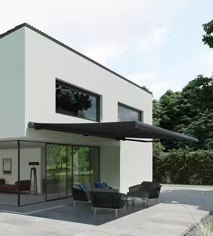 Folding Awning Patio Motorized Telescopic Foldable Awning Canopy 6M 4M Cassette Motor Electric Outdo