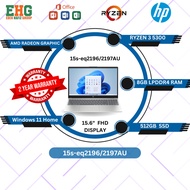 HP 15s-eq2196AU/eq2197AU Laptop Ryzen 3-5300U/8GB DDR4/512GB SSD/AMDRADEON/15.6"/OFFICE HOME&STUDENT