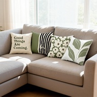 Cotton Geometric Leaf Pillowcase - 45x45cm Stylish Home Decoration Cushion Cover