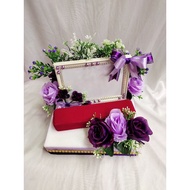 gubahan frame mas kahwin c/w bekas rantai tangan(violetsoftpurple)