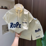 Handsome Boy Children Thin Short-Sleeved Clothes 2026 New Boy Baby Korean Fan Set