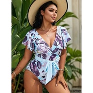 Plus Size One Piece Swimsuit with Sleeve 0XL | 1XL