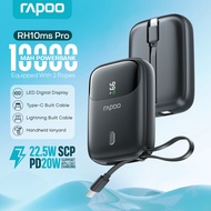 Rapoo RH10mPro/RH10ms Pro 10000mAh PD20W Light Ning and Type C Cable Powerbank with Cord QC3.0 22.5W