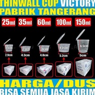 Kilat Thinwall Cup 25Ml 35Ml 60Ml 100Ml 150Ml Per Dus Bulat Cup Sambel