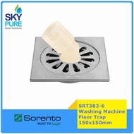 SORENTO SRT382-6 Washing Machine Floor Trap 150x150mm Kitchen Floor Trap Bathroom Floor Grating Wash