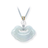 CTS 925 Jadeite Ruyi สันติภาพสร้อยคอล็อคเมฆเครื่องประดับหยก CHOW TAI SENG 大E1BC0074 (โซ่ S925ฟรี)