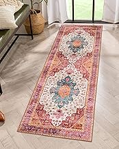 Moynesa Ultra-Thin Washable Runner Rug - Pink 2x5 Bathroom Rug Low Pile Hallway Rug Runner, Non Slip