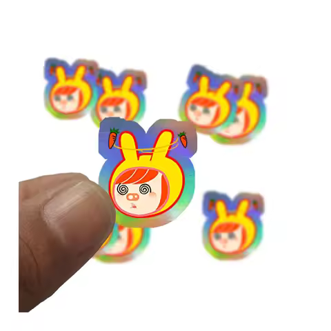 Cheap Price Vinyl Printing Sticker Hologram Packaging Labels Round White