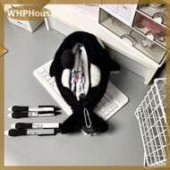 WHPHous Cute Cartoon Plush Killer Whale Pen Bag Large Capacity Stationery Storage Bag Funny Pencil C