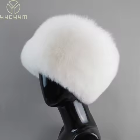 Fashion Real Fur Hats Winter Hats For Women Natural Fox Fur Beanies Real Fox Bomber Hat Fluffy Popul