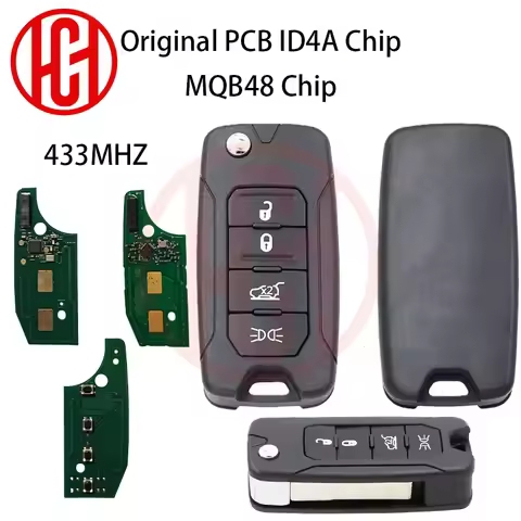 RX2RKEL9 Origianl 4A Chip PCB/MQB48 Chip 433MHz Flip SIP22 Car Remote Key 2ADFTFI5AM433TX For Jeep R