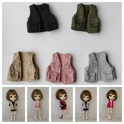1/6Doll Workwear Vest Blyth Vest Jacket OB24 Clothes (Fit Mmk, Azone,Pullip,ICY, JerryB, OB22)