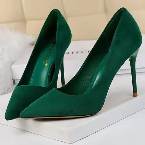 BIGTREE Shoes Women 9 Cm Heels Suede Woman Pumps Pointed Toe High Heels Stiletto Party Shoes Fashion