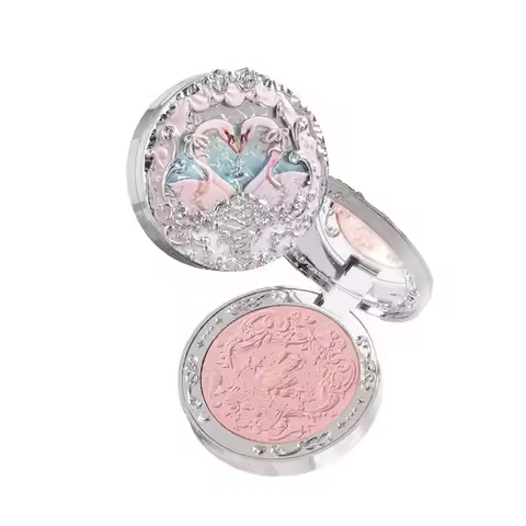 Flower Knows Swan Ballet Velvet Embossed Blush Matte Makeup Pressed Blusher Powder Pallet Women Gift