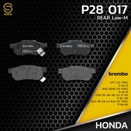 ผ้าเบรคหลัง HONDA JAZZ GD GE / CIVIC EG EK / CITY ZX 1.5 VTEC แมลงสาบ - BREMBO P28017 - ผ้าเบรครถยนต