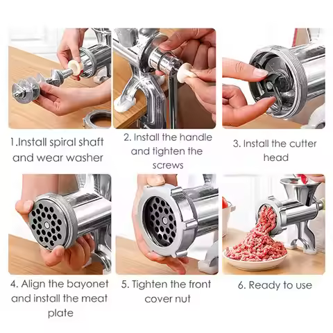 Stainless Steel Manual Meat Grinder Meat Grinder Tool Table Hand Crank Sausage