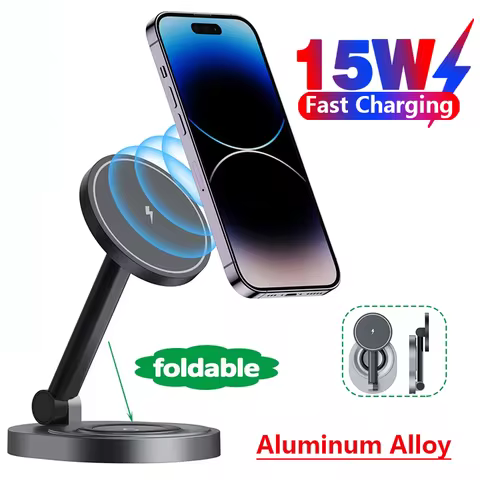 15W 2 in 1 Magnetic Wireless Charger Stand Foldable For iPhone 12 13 14 Mini Pro Max Apple Watch Air