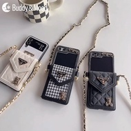 Galaxy Z Flip3~7 Bear Card Wallet Case | Z Flip7 Ready Mini Bag Strap Phone Case