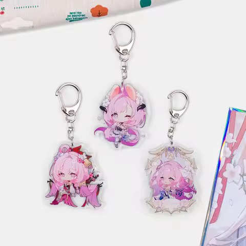 Game Honkai Impact 3 Elysia Cosplay Keychains Key Chains Acrylic Keychain Pendant Xmas Gifts