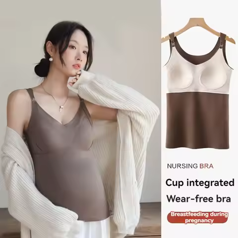 New Fashion Pregnant Women's Warm Vest Wear A Top Autumn And Winter No Need To Wear A Bra Pregnant W
