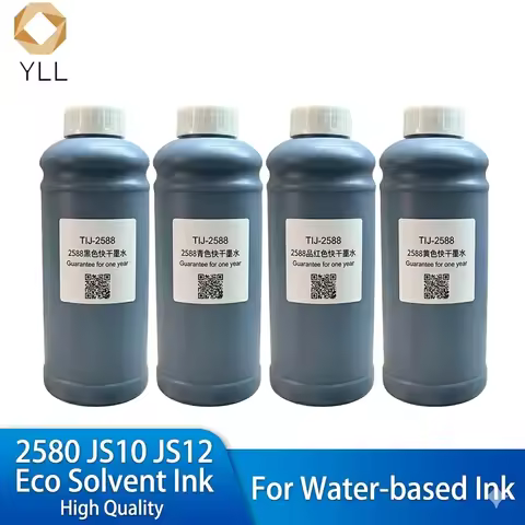 2588 JS10 JS12 TIJ Refillable Ink 100/1000ML for 12.7mm 25.4mm Printer Quick-drying Solvent Ink Port