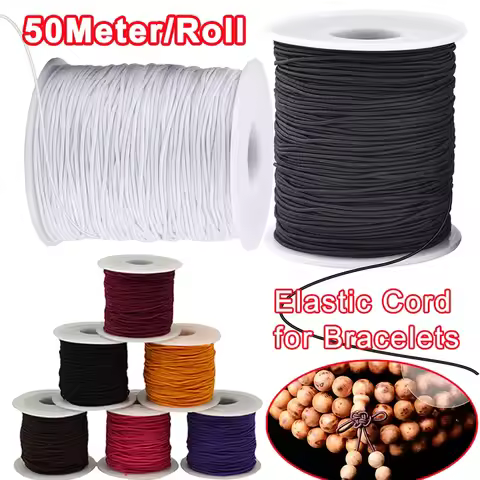 50M/Roll Elastic Cord 1mm Stretchy String Sturdy Bracelet String Elastic String for Bracelets Jewelr