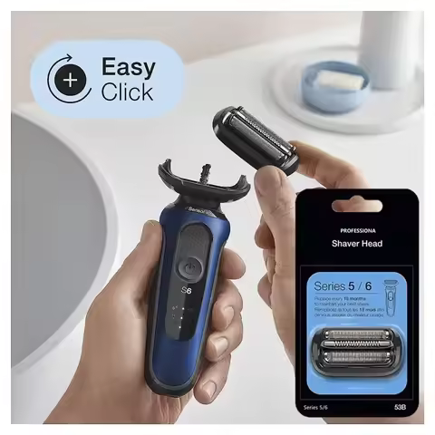 53B Replacement Head Compatible with Braun Series 5/6 Electric Shaver Razor 5018s, 5020s, 5031s, 505