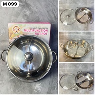 (TOS) 30cm shabu shabu pot Sukiyaki shabu2 stainless steel pot 30cm/ 30cm shabu pot M099