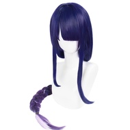 Purple Braid Wig for Raiden Shogun Cosplay Women Costume Long Blue Purple Gradient Synthetic Hair Wi