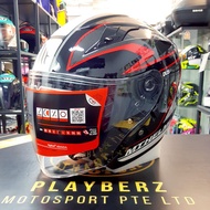 MT *PSB APPROVED GLOSS BLACK RED HELMET