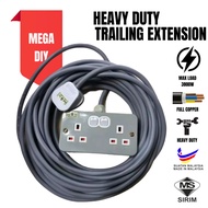 [SIRIM] Heavy Duty Extension Metal Clad Extension Trailing Socket Extension Wire 1 Gang 2 Gang Socke