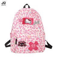 กระเป๋านักเรียนลายการ์ตูนน่ารักกระเป๋านักเรียนมัธยมต้น Just Star สำหรับเด็กผู้หญิงกระเป๋าเป้สะพายหลังขนาดใหญ่สีชมพู